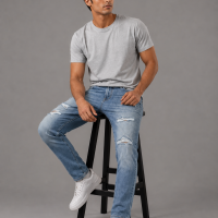 Aeropostal Grinding Slim Fit Denim (Light Blue)