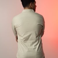 GANT Signature Khaki Beige and White Stripe Shirt