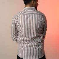 GANT Signature White and Burgundy Brown Stripe Shirt
