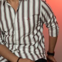 GANT Signature White-Charcoal-Red Multi Stripe Shirt