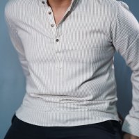 Remi Cotton Katua - Regular Collar - Khaki Stripe