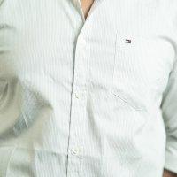 Tommy Off White and Light Grey Micro Stripe Shirt