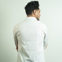 Tommy Off White and Light Grey Micro Stripe Shirt