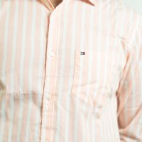 Tommy Peach and White Stripe Shirt