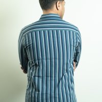 Tommy Teal-Navy-Light Grey Multi Stripe Shirt