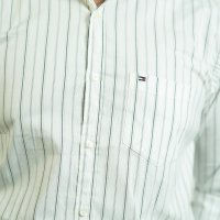 Tommy White and Charcoal Grey Pin Stripe Shirt