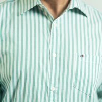 Tommy White and Mint Green Stripe Shirt