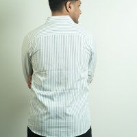 Tommy White and Teal Blue Stripe Shirt